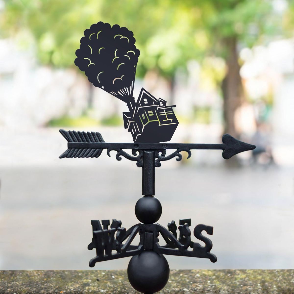 House of Balloons Weathervane in Situ