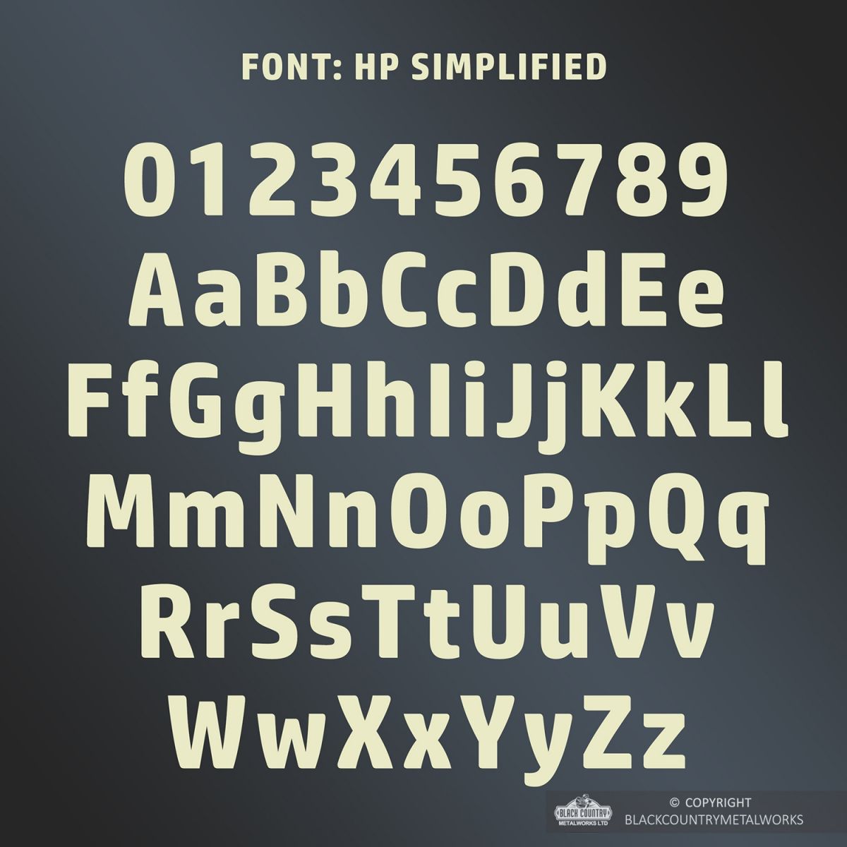All Letters and Numbers in the Simplified Font