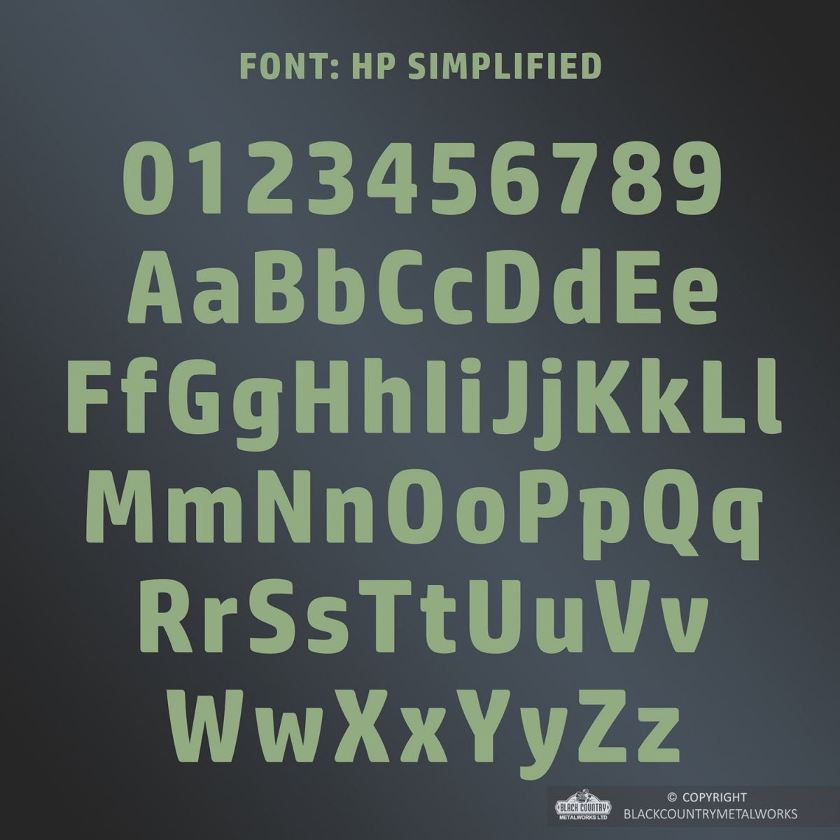 All Letters and Numbers in the Simplified Font