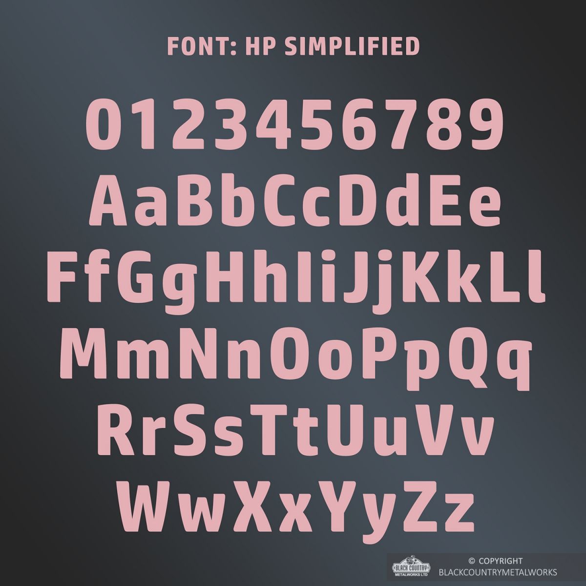 All Letters and Numbers in the Simplified Font
