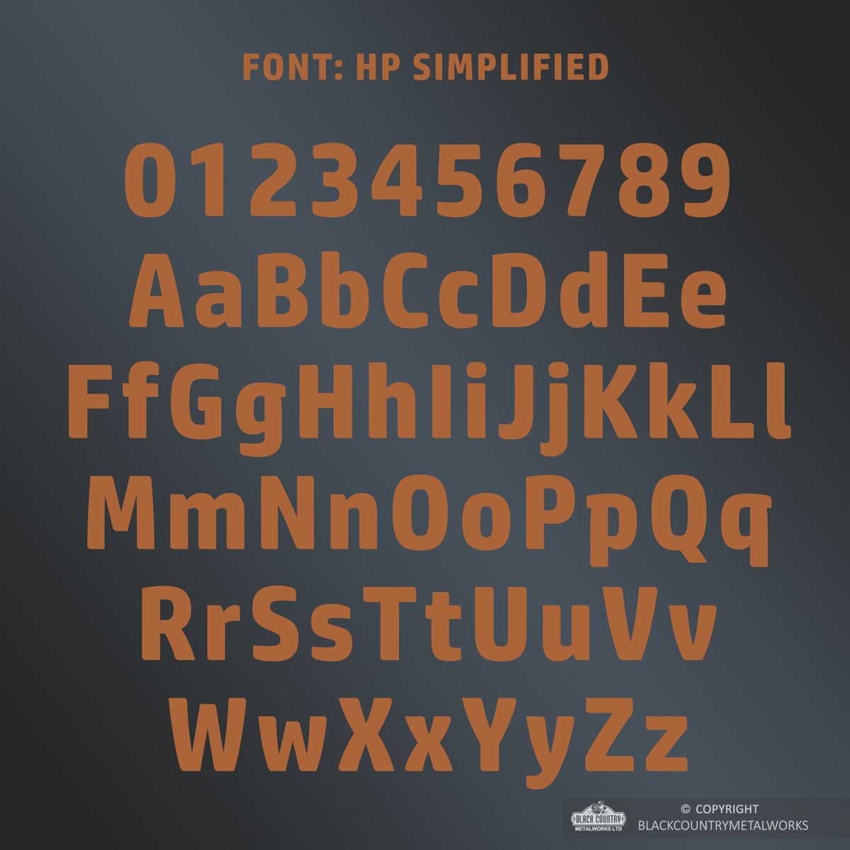 All Letters and Numbers in the Simplified Font
