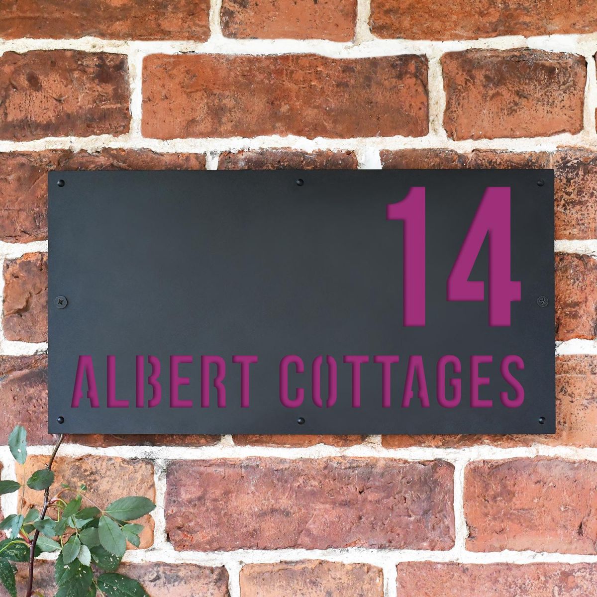 "Albert" House Sign Finished in Purple
