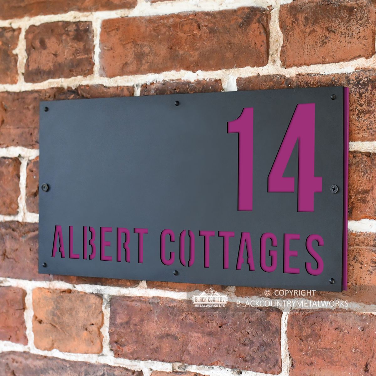 "Albert" House Sign Finished in Purple