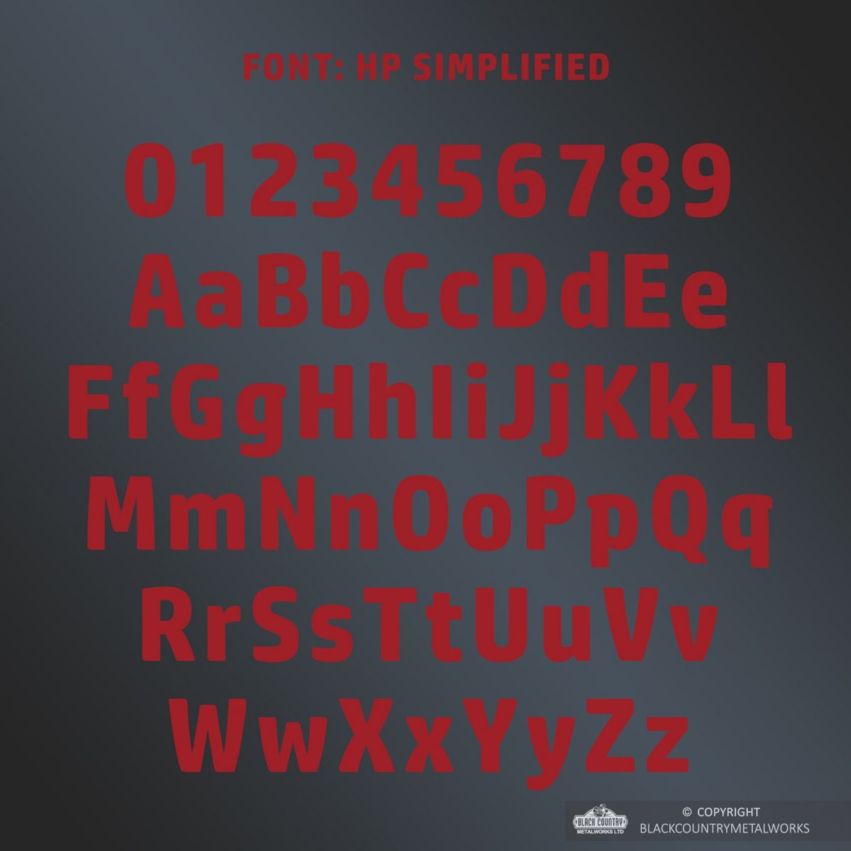 All Letters and Numbers in the Simplified Font