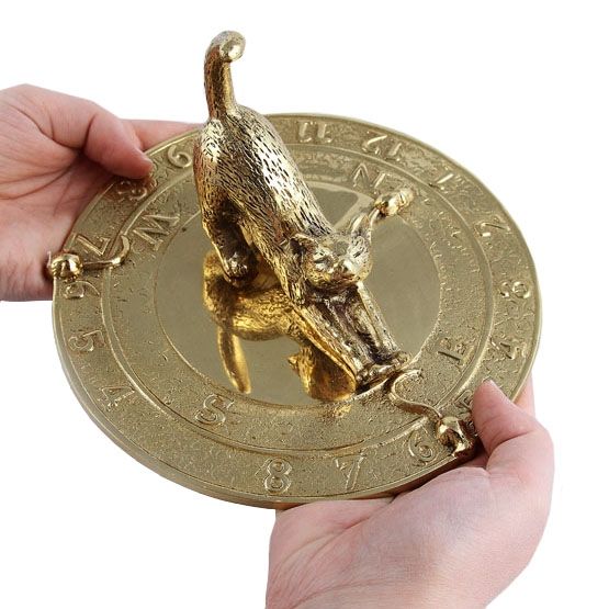 polished brass cat sundial polished brass cat sundial
