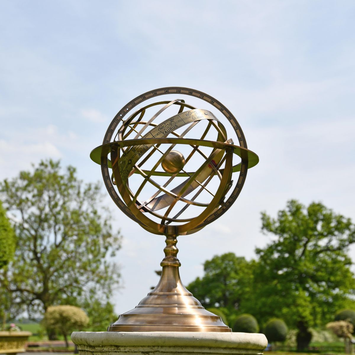 Armillary Sundial- Celestial- on plinth 