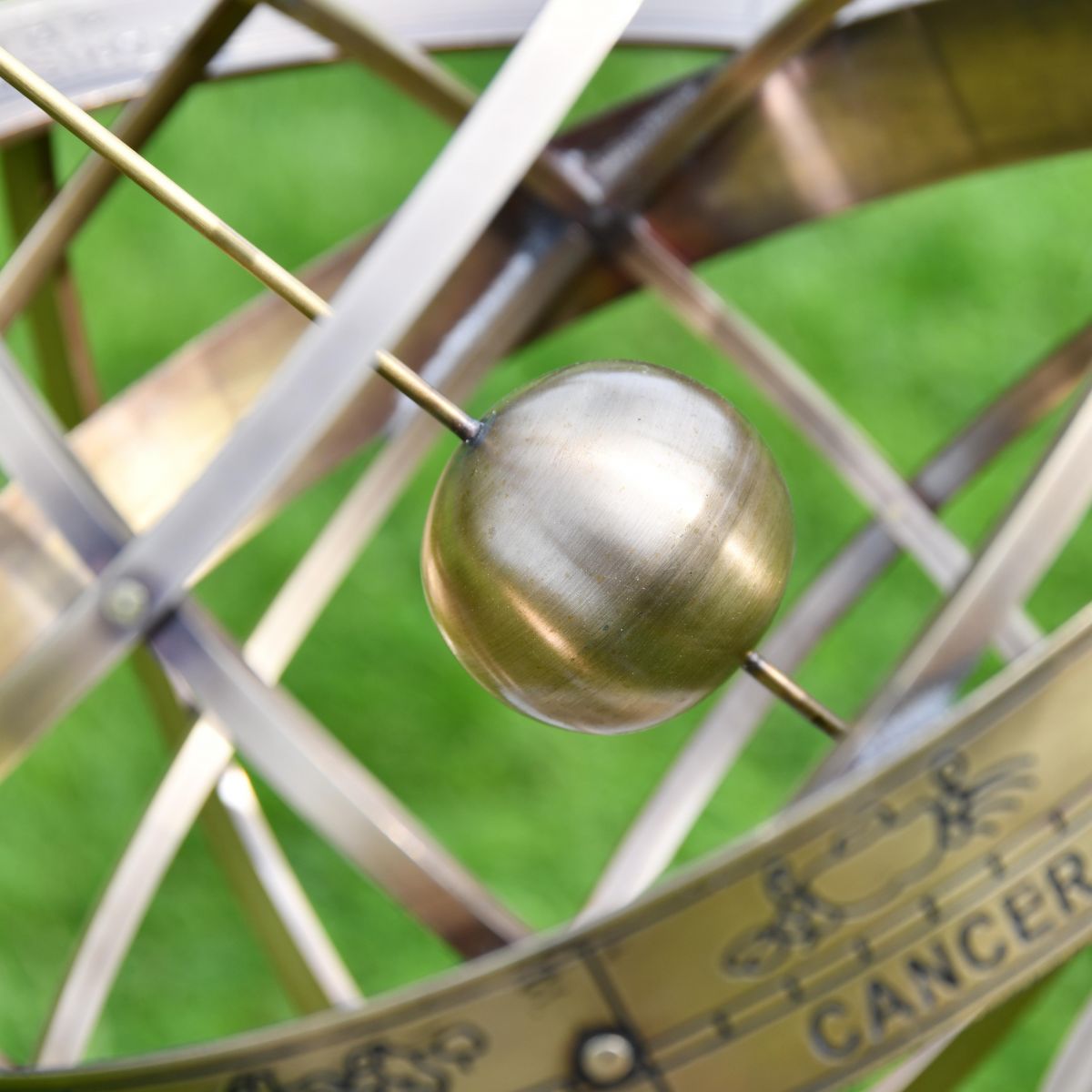 Close up of central ball and zodiac sign 