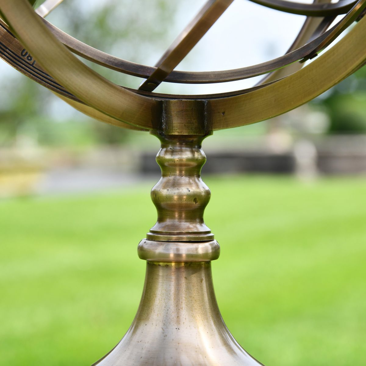 Close up of joint between base and sphere 