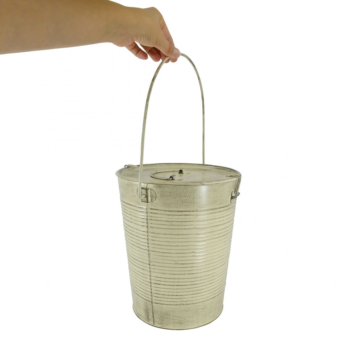 Scale image of shabby chic cream bucket