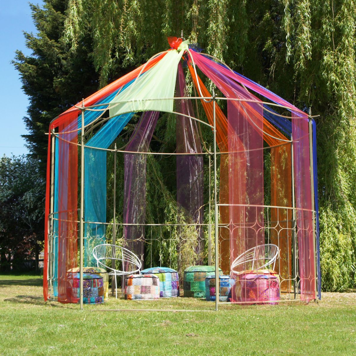 "The Countess" Gazebo- Cream with Ribbons "The Countess" Gazebo- Cream with Ribbons