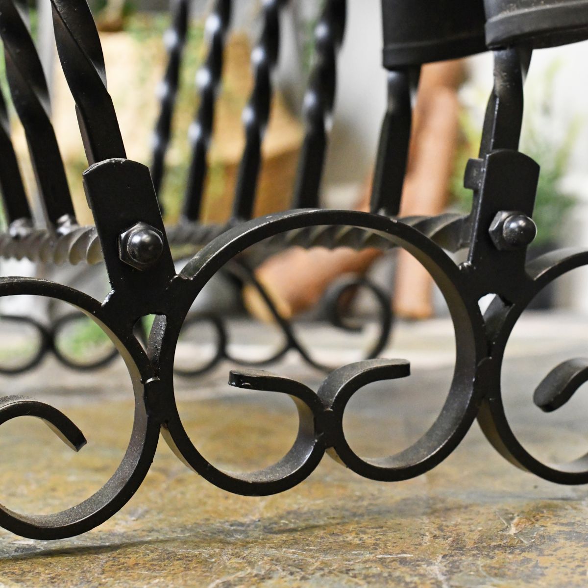 Twist and scroll wrought iron detail