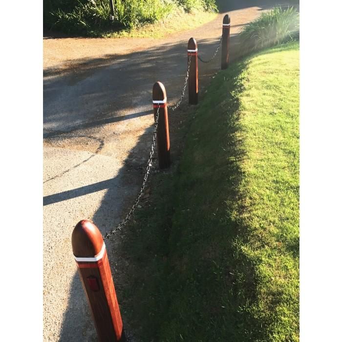 Black Galvanised Steel Chain in Use in a Garden