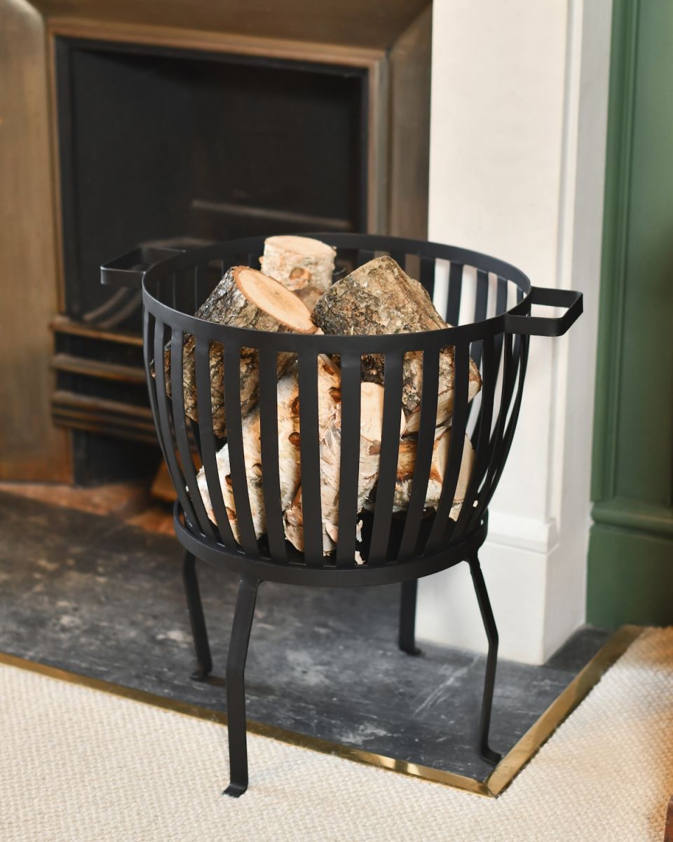 In situ photo of "Barrow" Traditional Log Basket