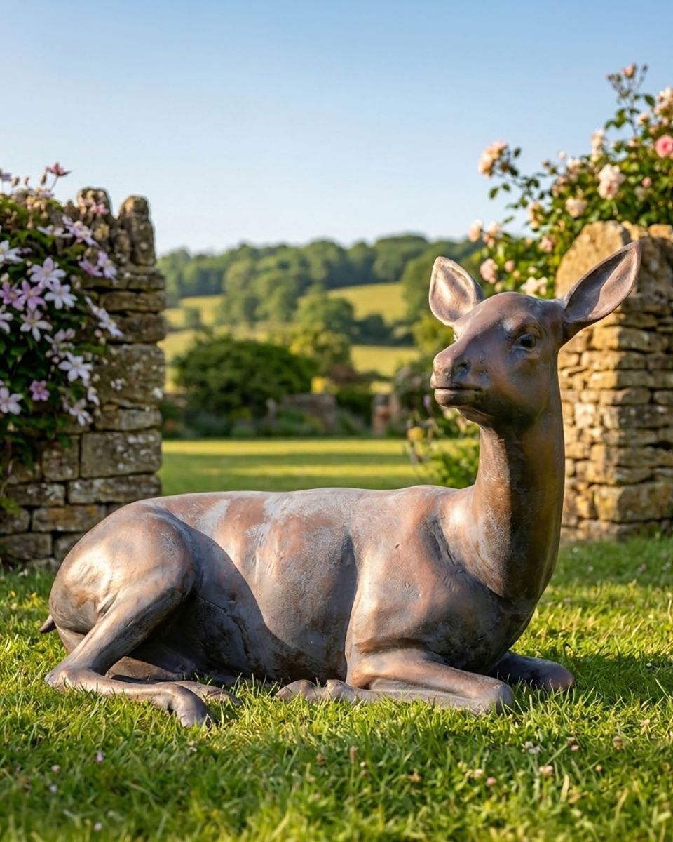 Doe Laying - Antique Finish
