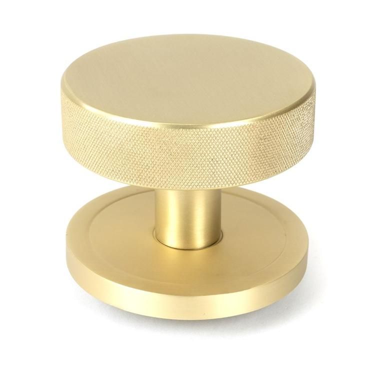 Individual Satin Brass "Temple" Centre Door Knob - 90mm