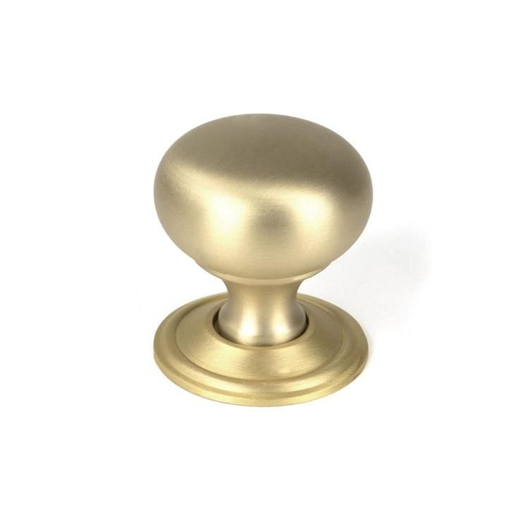 Individual Satin Brass Mushroom Cabinet Knob - 30mm