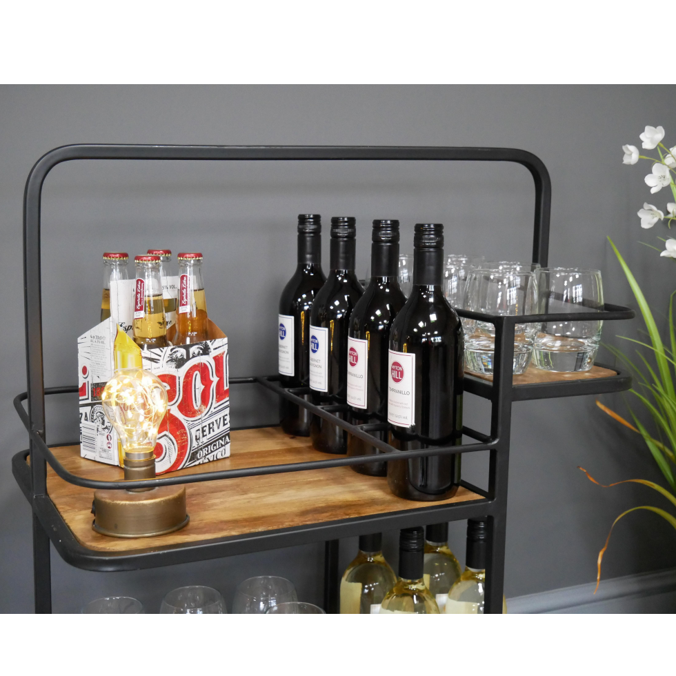 Contemporary Wine Trolley Holding Wine