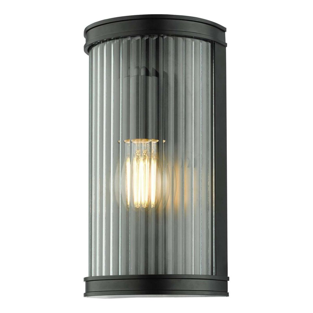 Industrial "Graphite" Flush Round Half Wall Lantern - IP44 Industrial "Graphite" Flush Round Half Wall Lantern - IP44