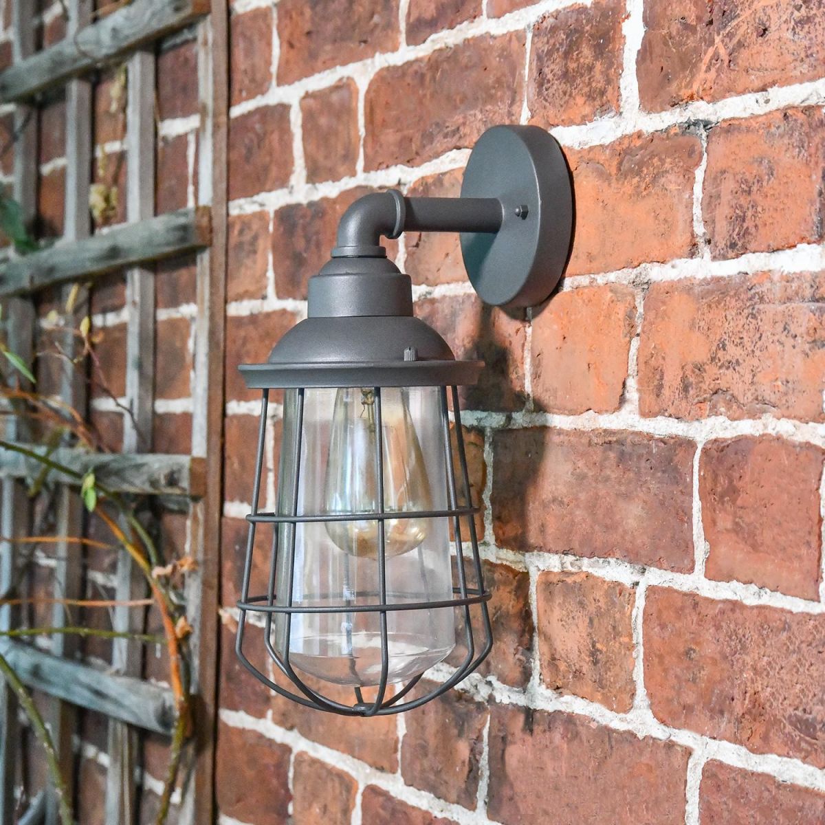 Industrial Caged Wall Mounted Light - 35cm