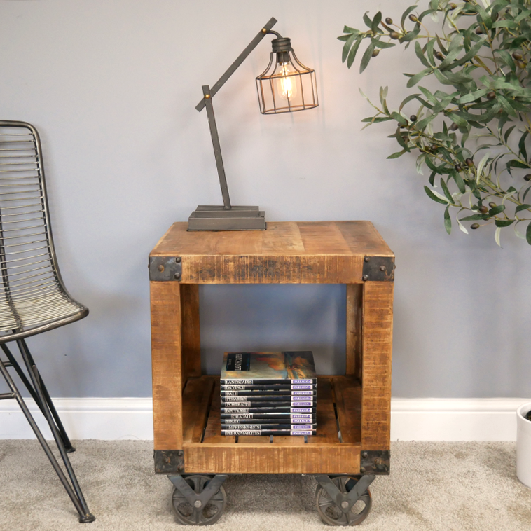 Industrial Cart Bedside Table in Situ