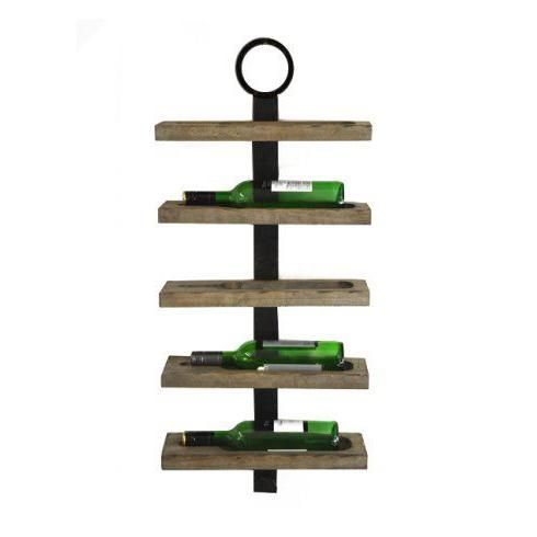 Industrial Five Bottle Wine Rack in Use