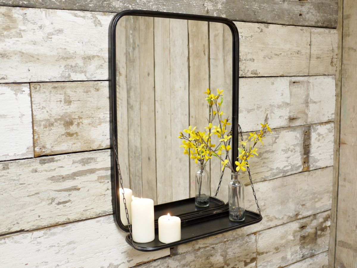 Industrial Shelf With Mirror