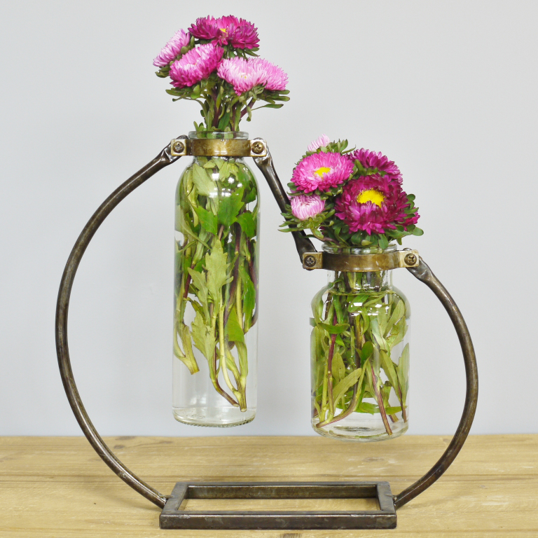 Industrial Style Double Flower Vase