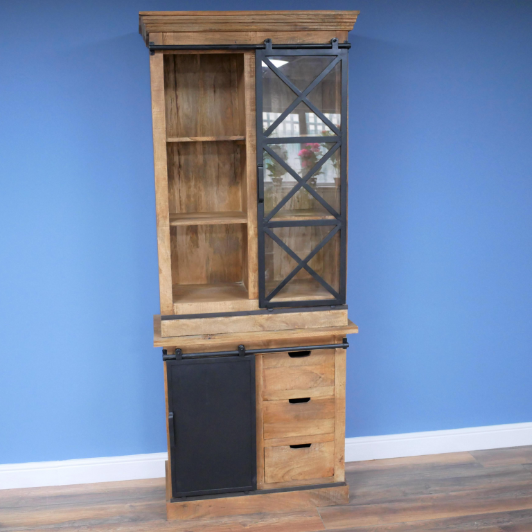 Industrial Wood & Iron Tall Cabinet in the Home