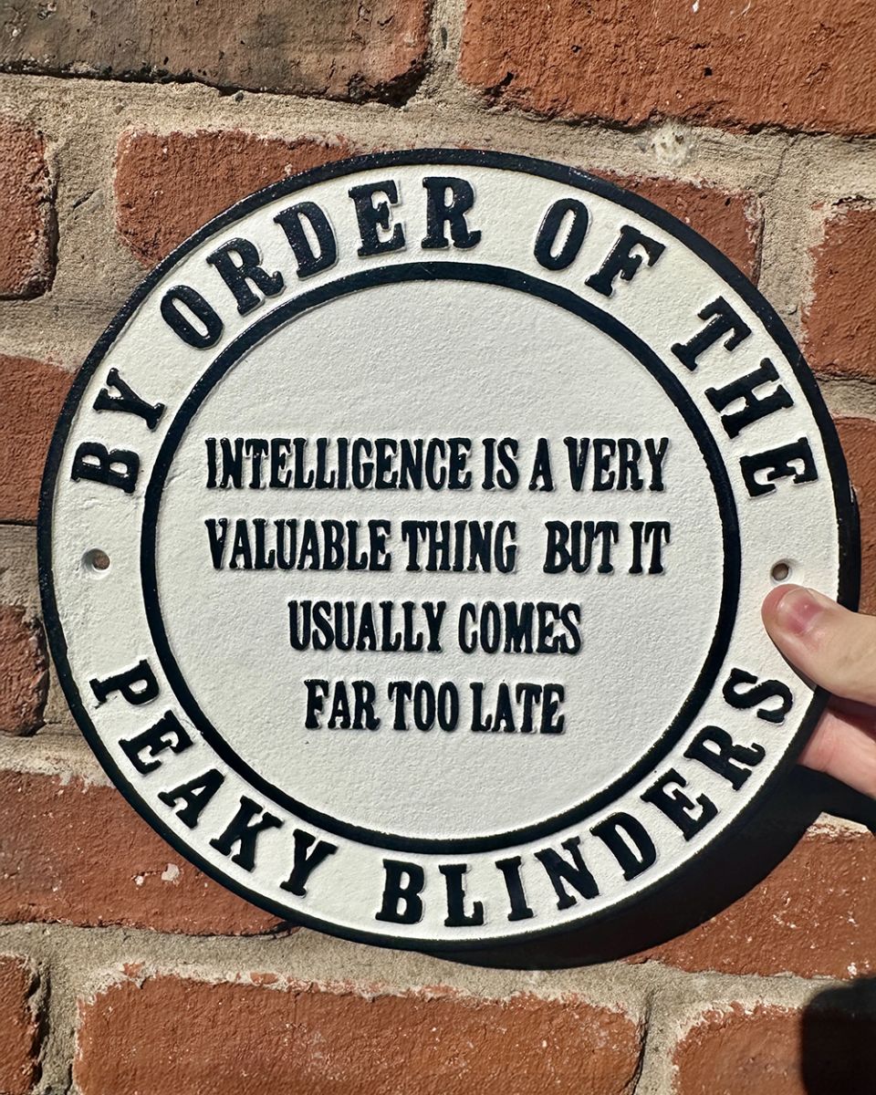 Cast Iron Peaky Blinders Wall Sign