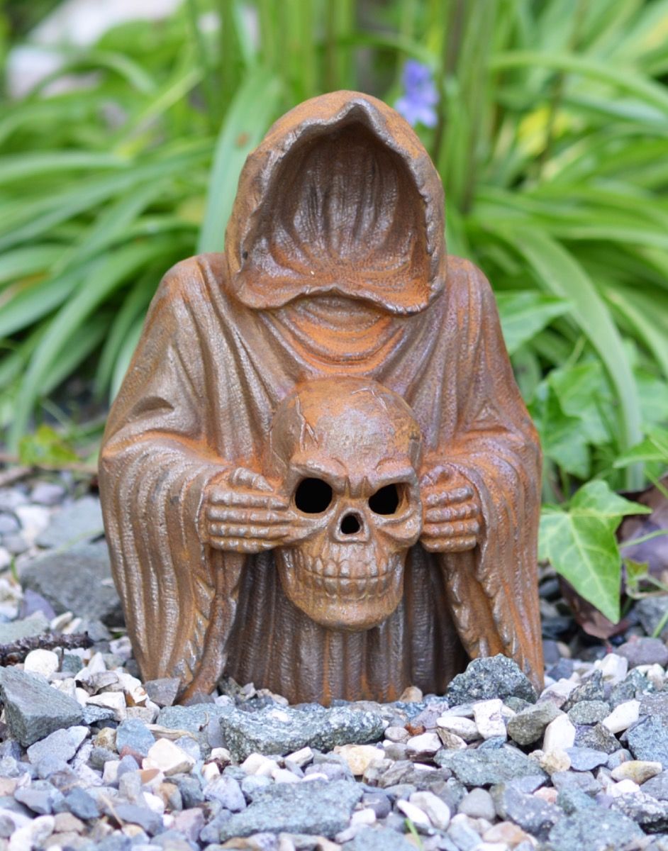 Unique Cast iron Grim Reaper Sculpture