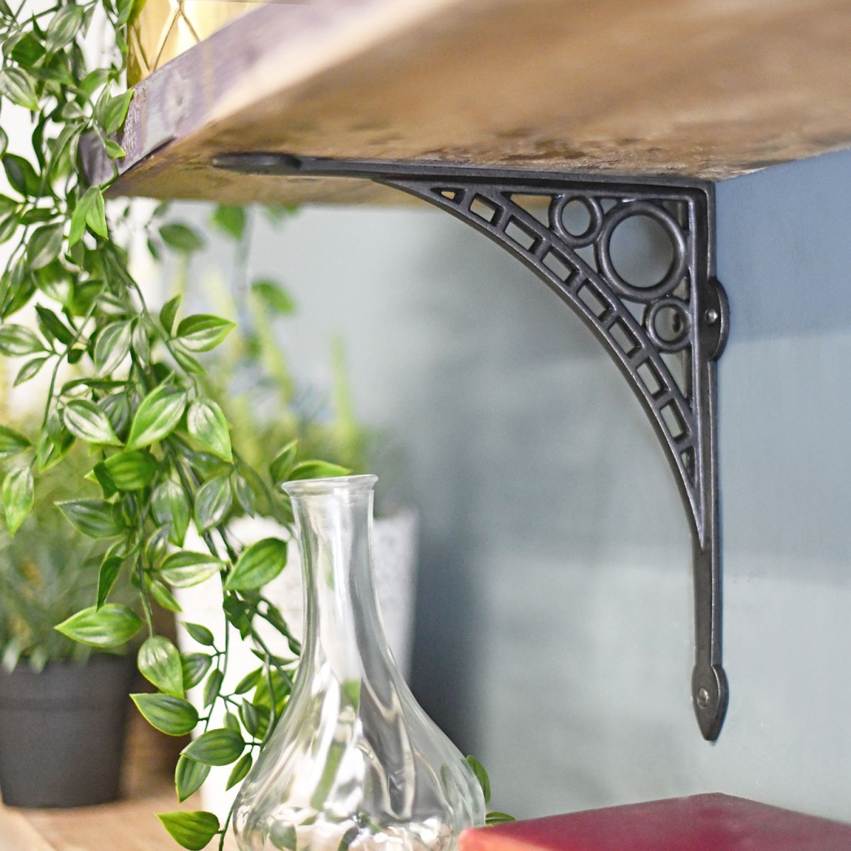 "Iron Bridge" Shelf Bracket in Situ Holding a Wooden Shelf  "Iron Bridge" Shelf Bracket in Situ Holding a Wooden Shelf