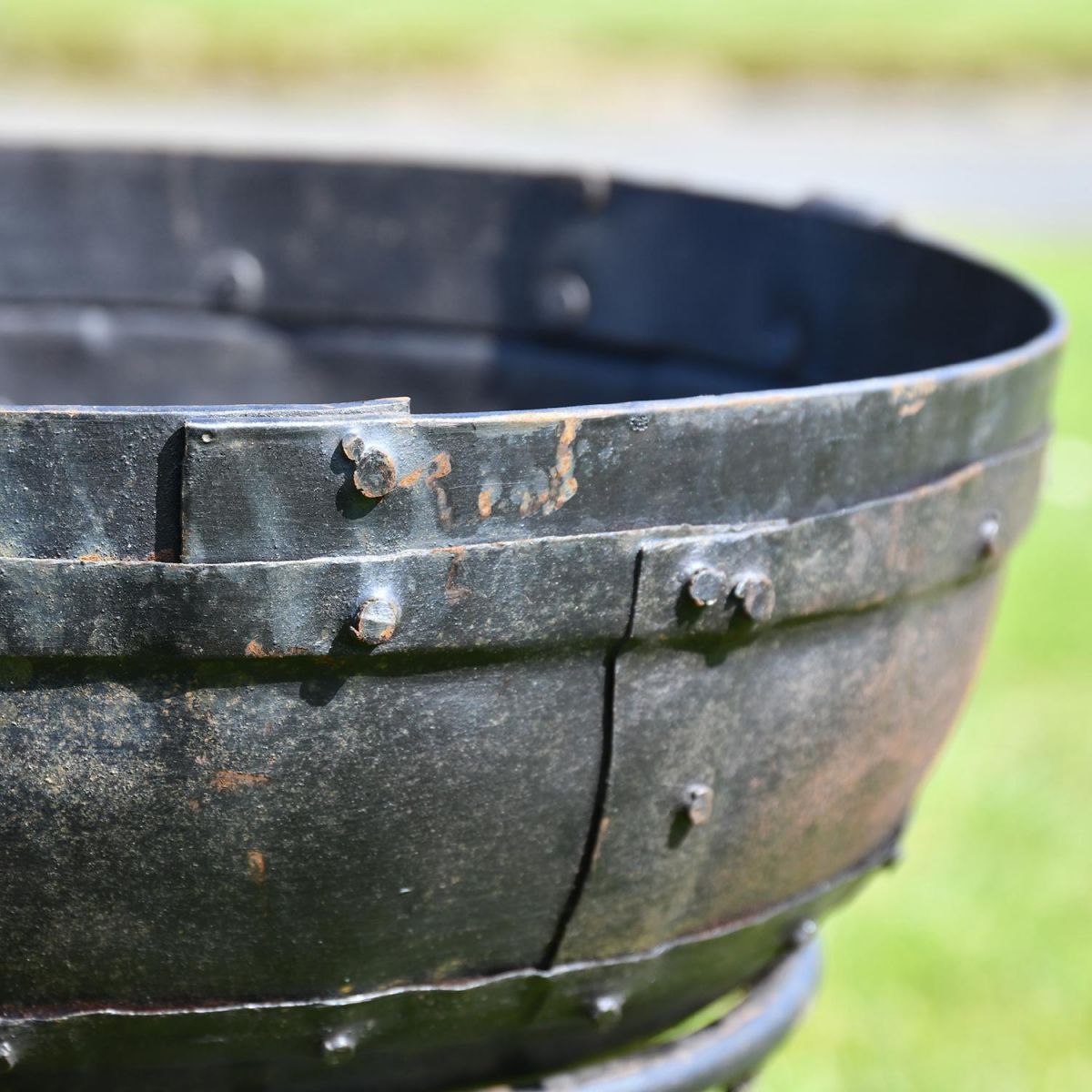 Close-up of the Rustic Hammered Iron Finish