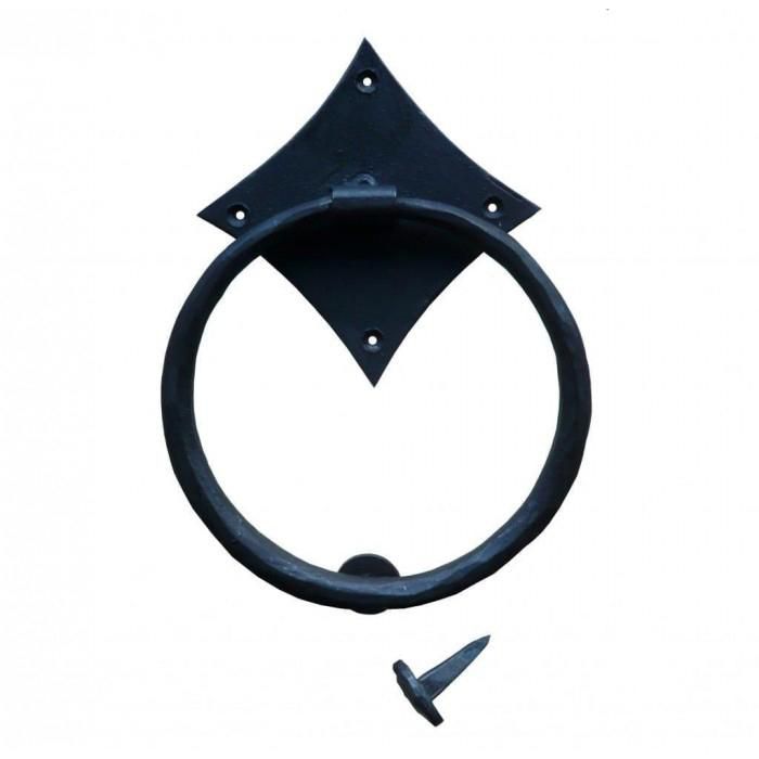 Iron Ring Door Knocker Finished in Black