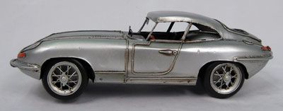 Silver 1961 Jaguar E-Type Scale Model