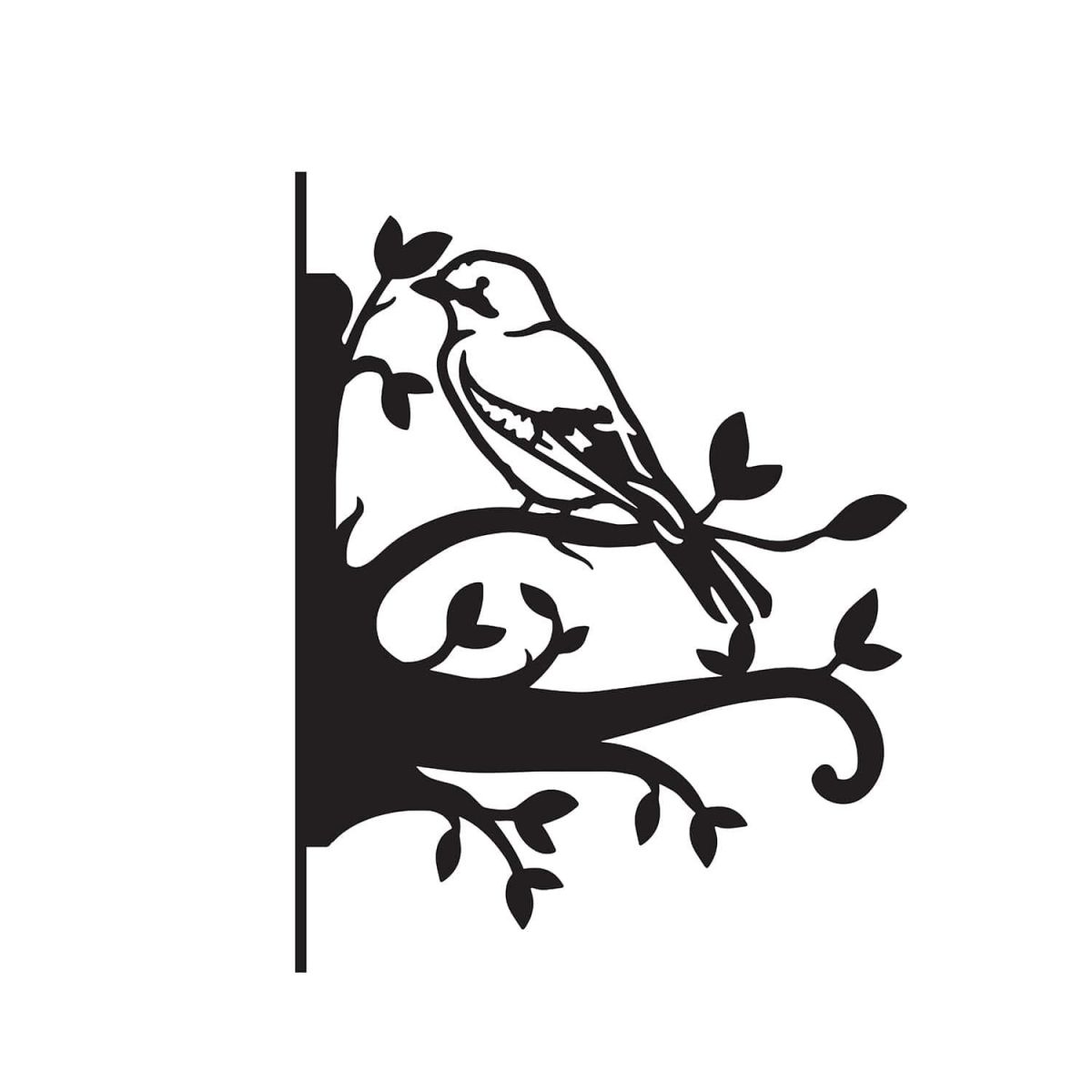 Close-Up of Jay on Branches Steel Hanging Basket Bracket