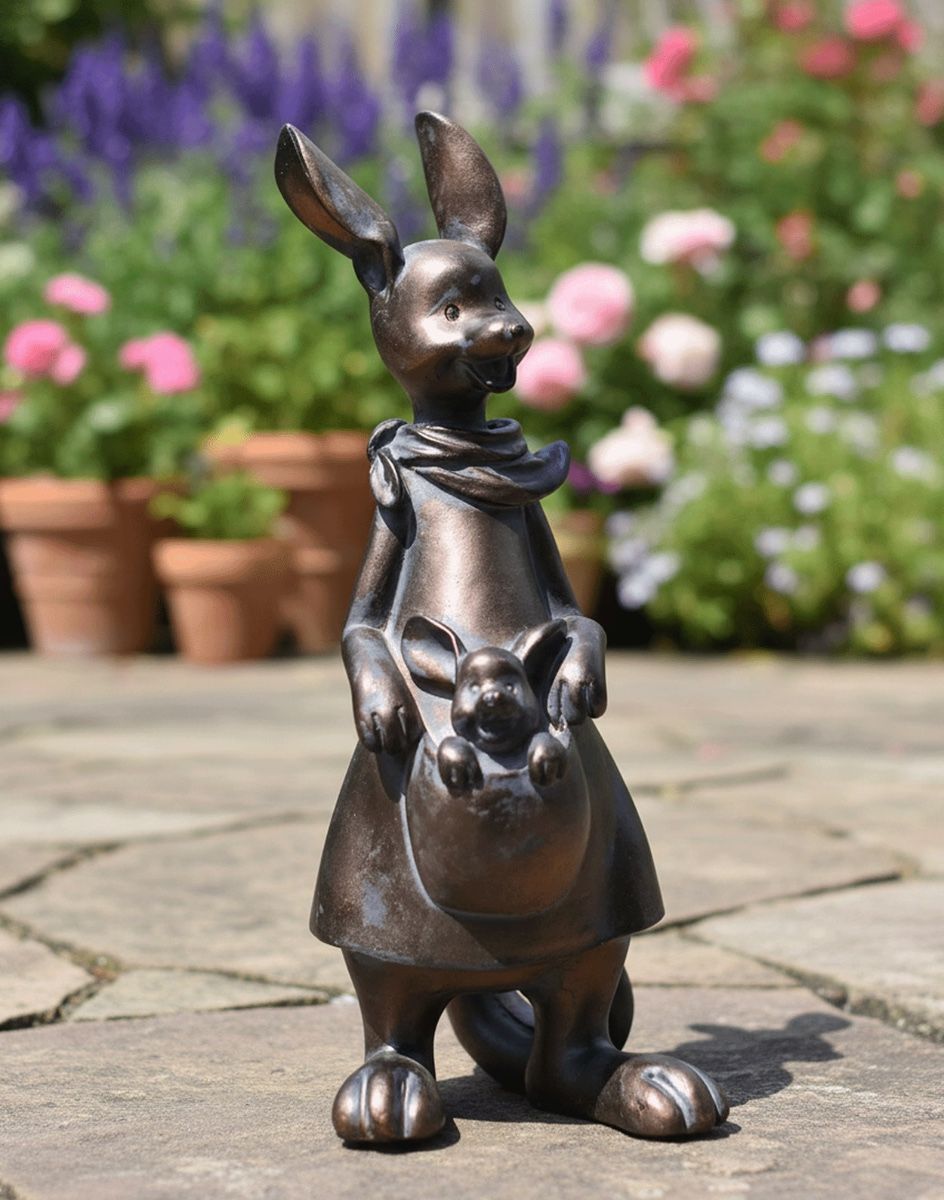 Kangaroo Character Garden Statue Digital Illustration