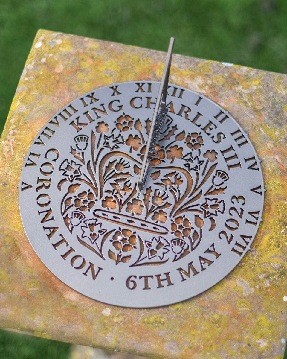King Charles III Coronation Garden Sundial in USe Outdoors