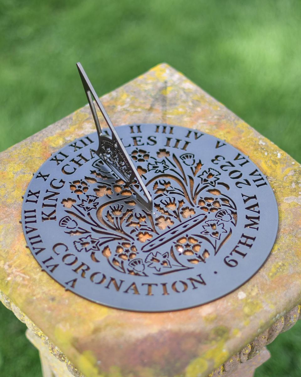 King Charles III Coronation Garden Sundial Created out of Steel