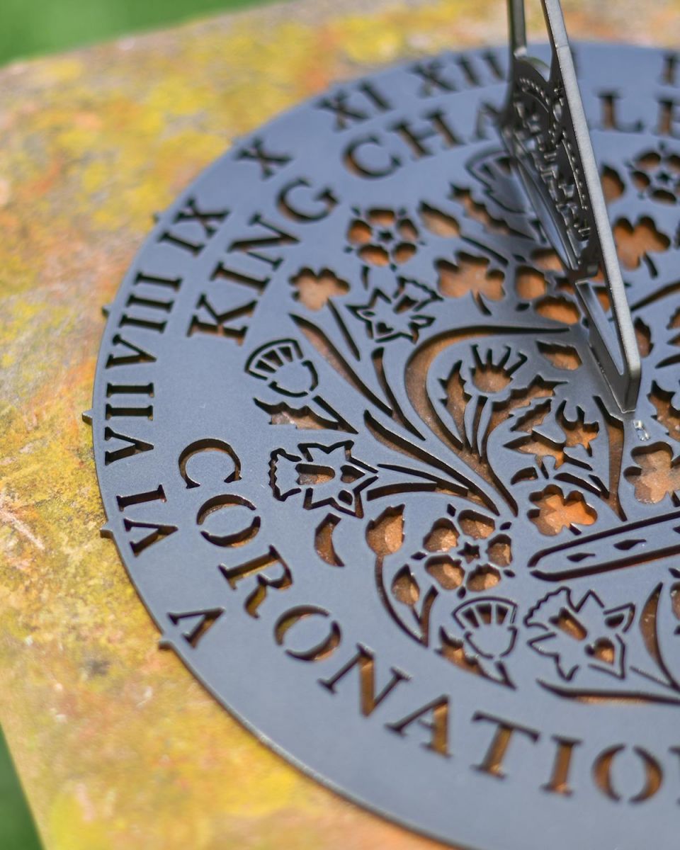 Close-up of the Grey Finish on the King Charles III Coronation Garden Sundial
