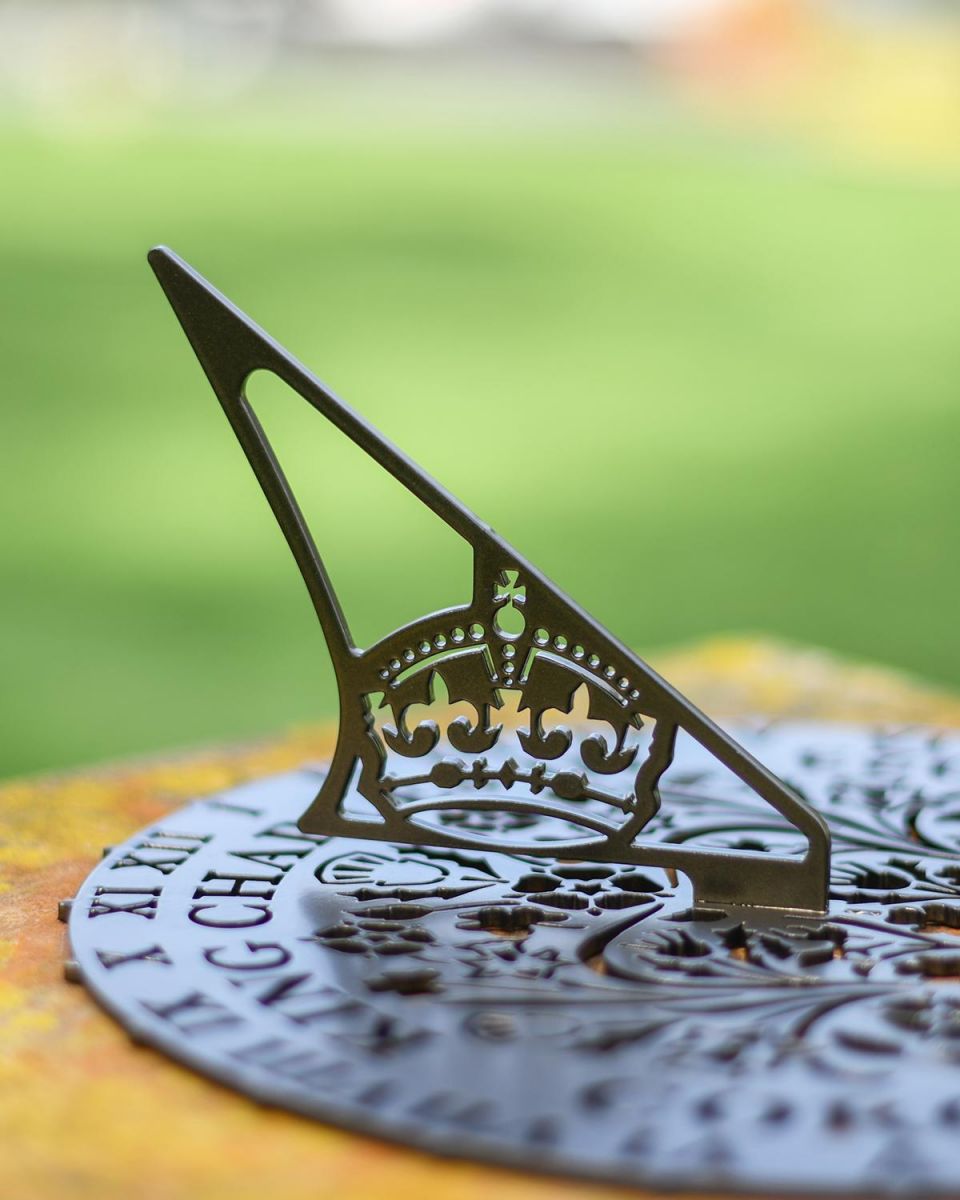 Gnomon on the Top of the King Charles III Coronation Garden Sundial