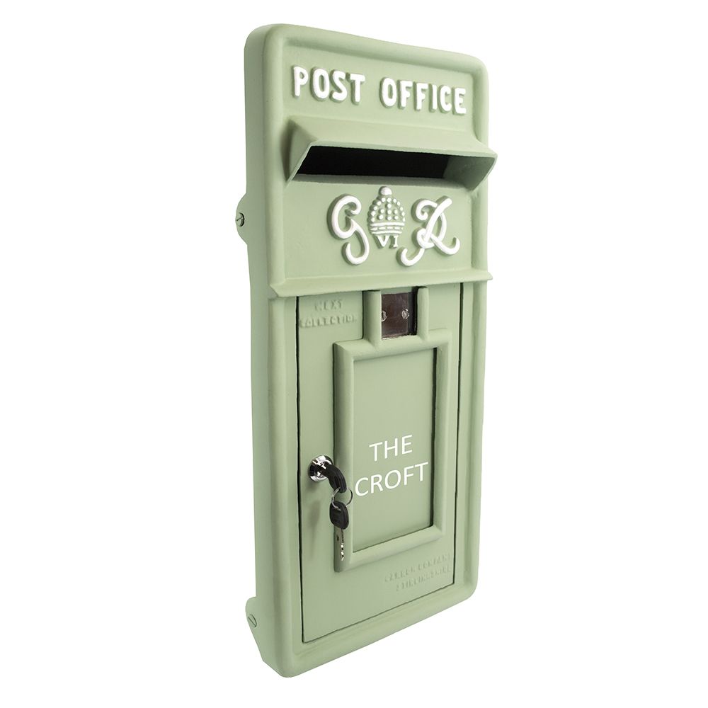 "Forest Green" King George Rex Post Box Front
