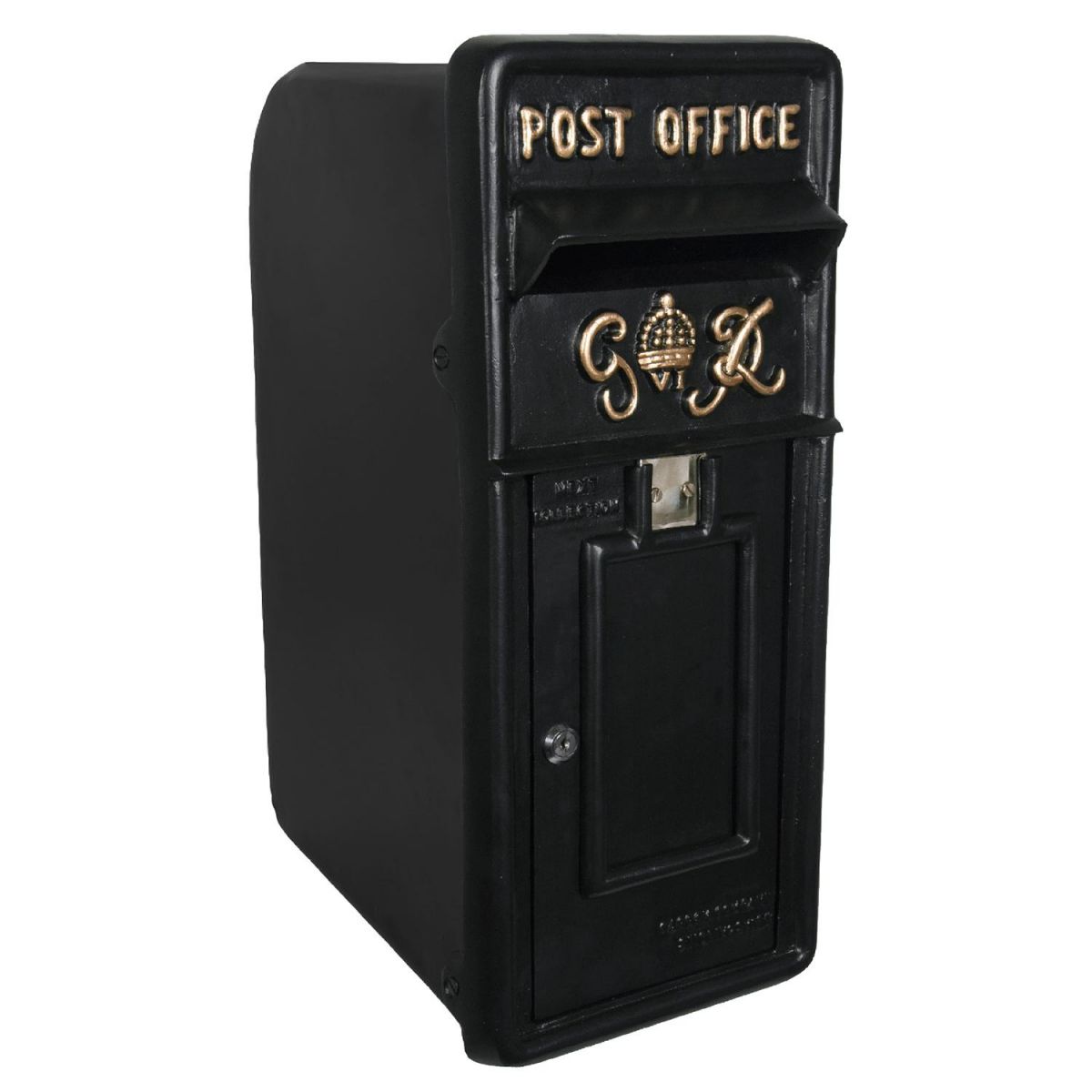 King George Rex Period Post Box in Black & Gold
