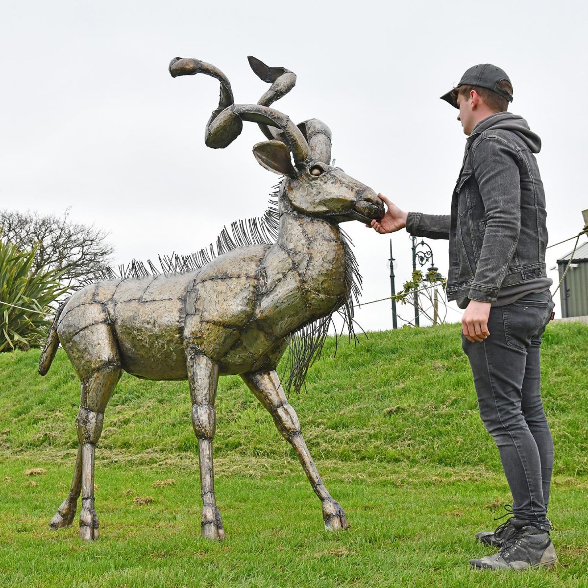 Kudu Recycled Metal Sculpture to Scale