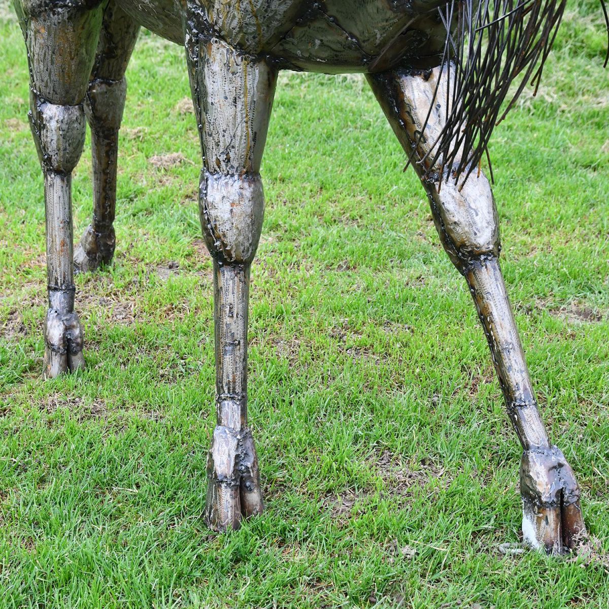 Clos-up of the Legs of the Kudu Recycled Metal Sculpture