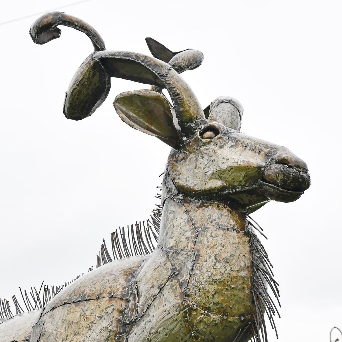 View of the Front of the Kudu Recycled Metal Sculpture