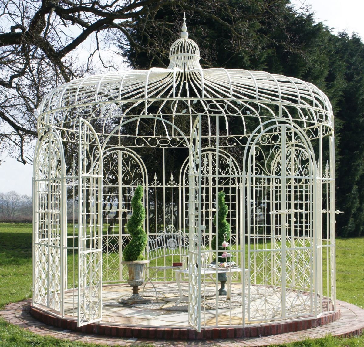 In situ photo of ornate lawn gazebo