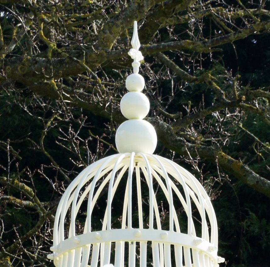 Close up of cupola on top of ornate garden gzebo