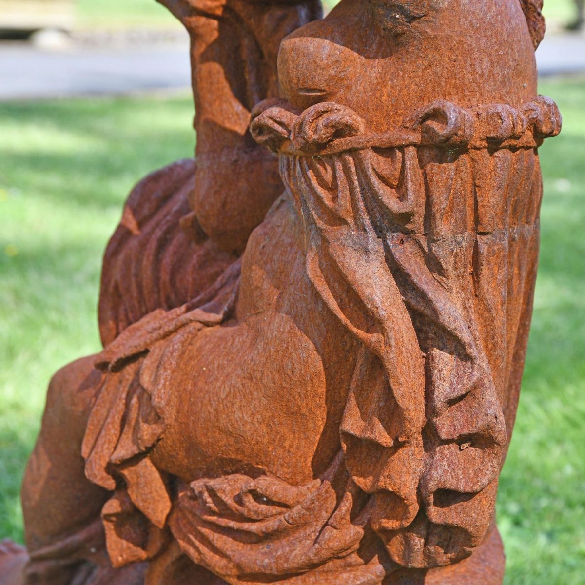 Close up of Cast Iron detailing across body and clothing