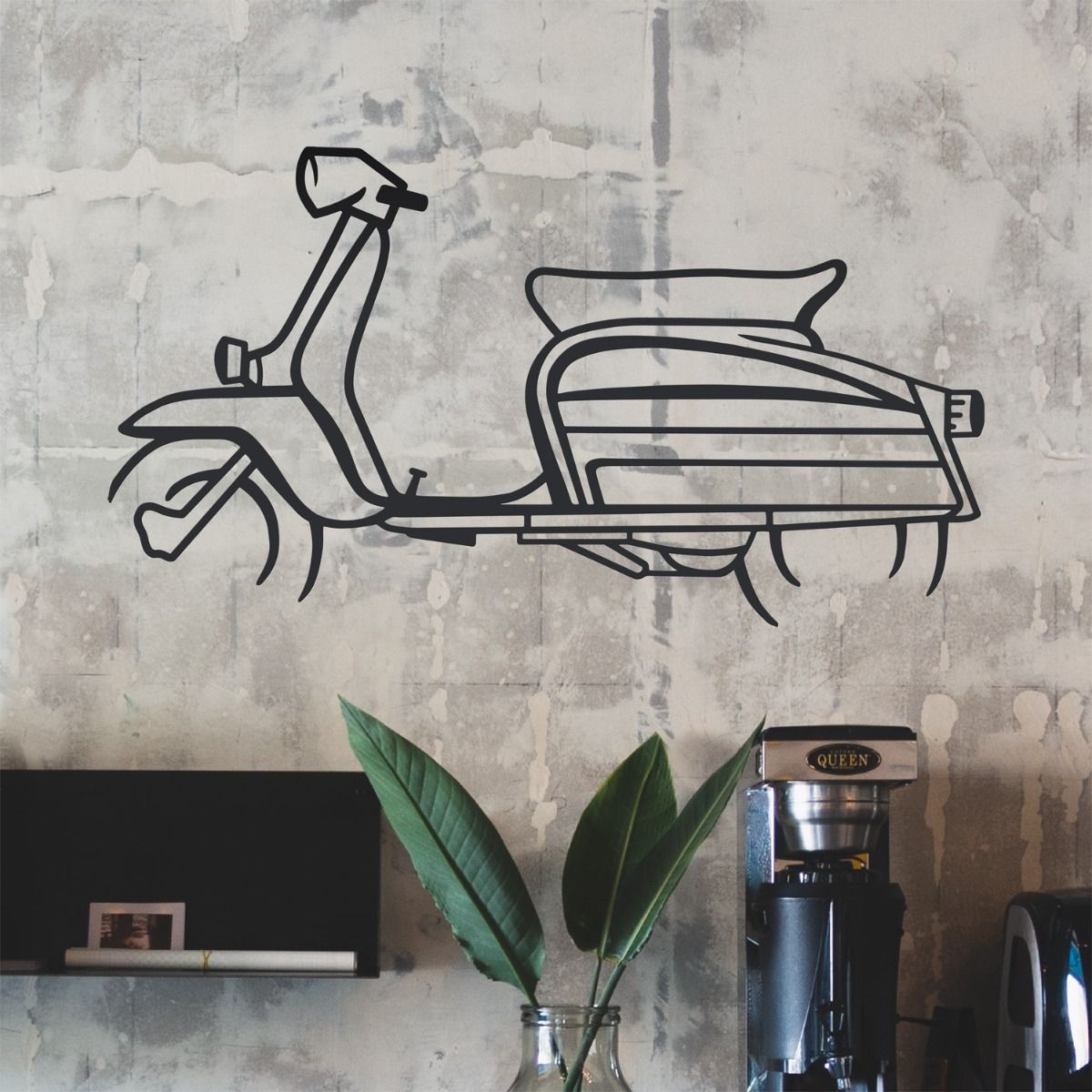 Lambretta Scooter Silhouette Wall Art 