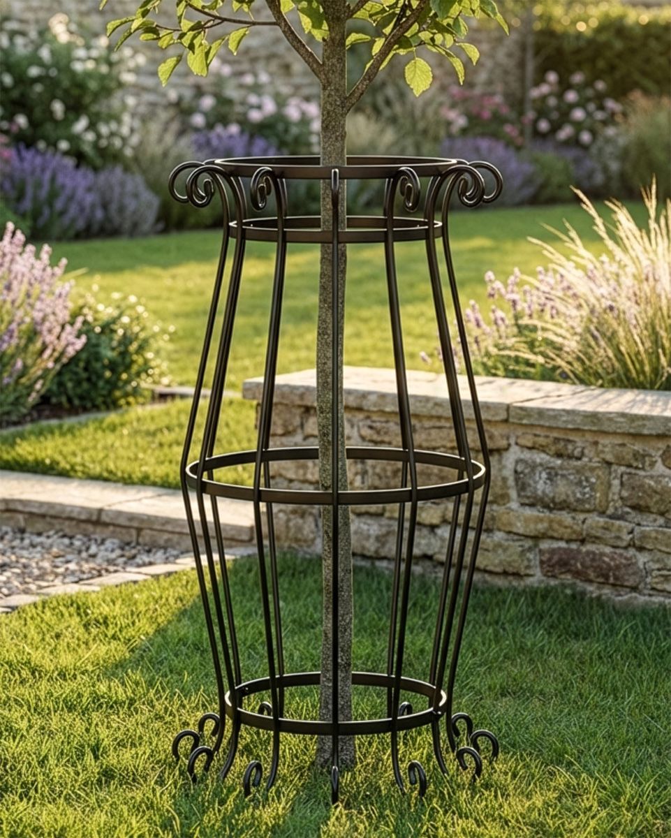 Large Black "Augustus" Steel Tree Guard - 105cm digital illustration